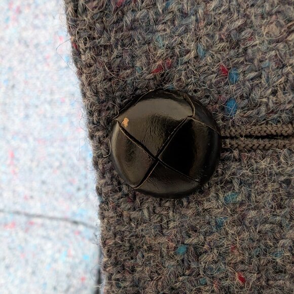 Vintage 48T DONEGAL Tweed Wool Blue Blazer Sport Coat Jacket Bespoke Ireland - Picture 5 of 16